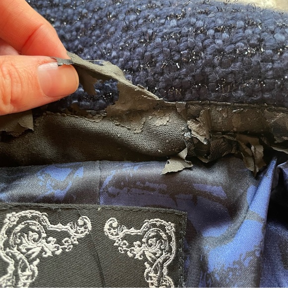 Vintage Guess Jeans Sparkly Navy Coat - Picture 3 of 6